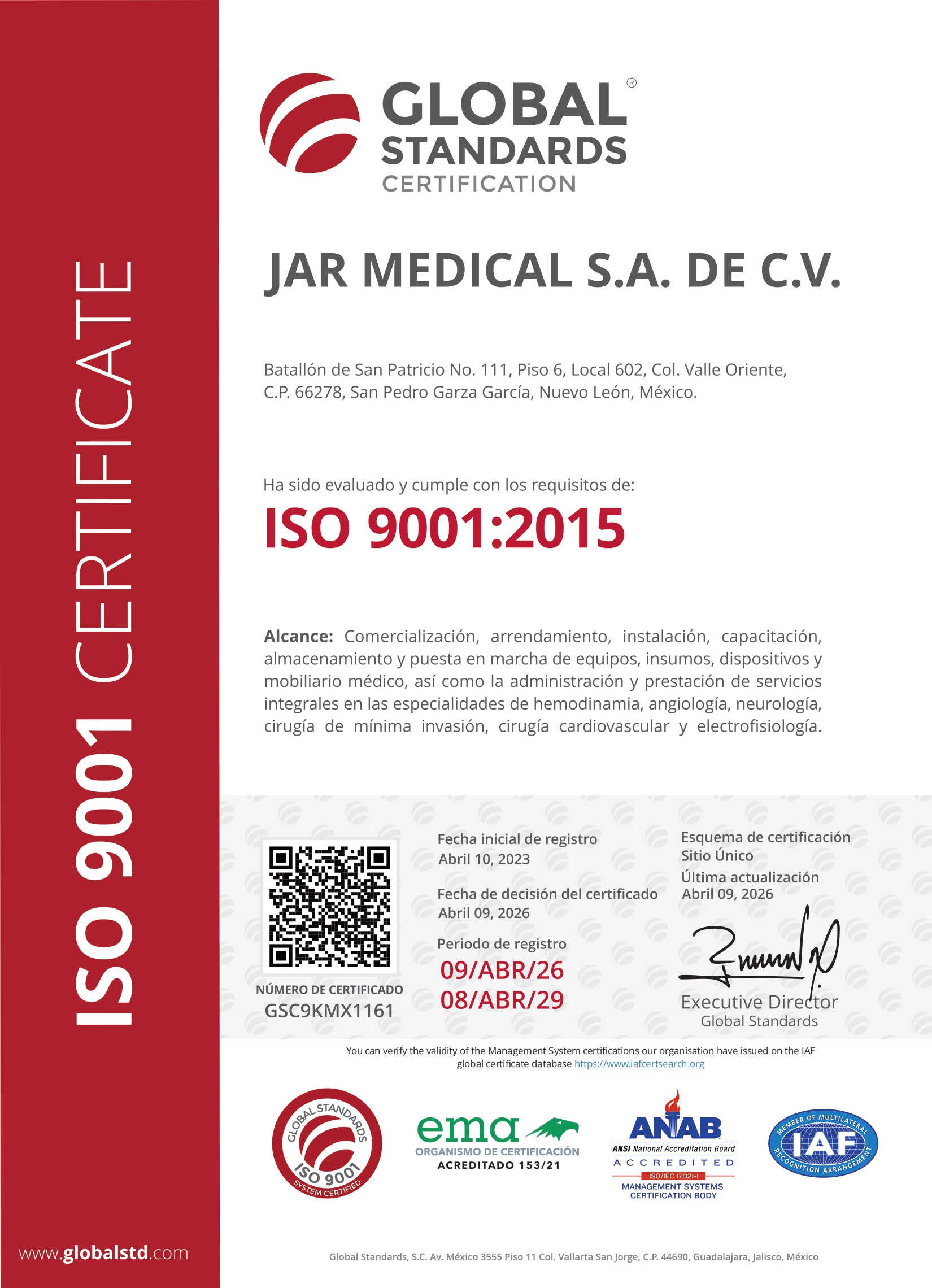 Certificaciones JAR Medical